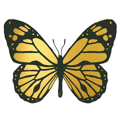 Golden Butterfly Design Water Transfer Temporary Tattoo(fake Tattoo) Stickers NO.11068
